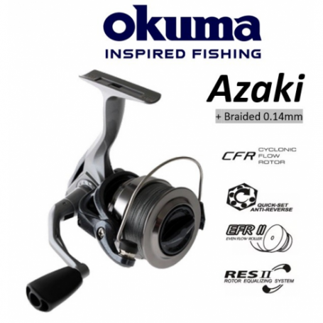 Okuma Azaki Spinning Reel 30 Spooled with Braid